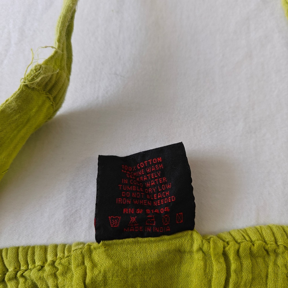 Lime Green Cotton Tie Dye Maxi Dress Boho Halter Smocked Waist One Size Colorful - Picture 8 of 8
